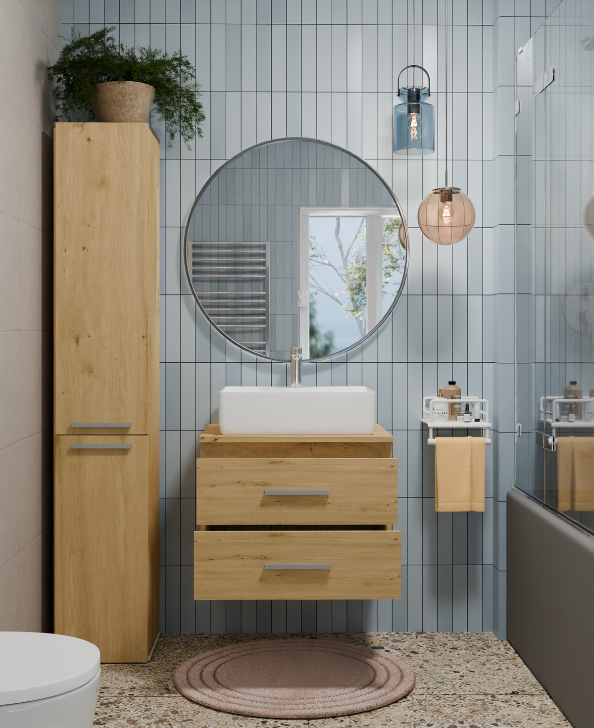 NEL 60 - meuble de salle de bain 2 tiroirs 60cm