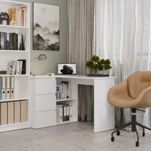 NICEA GAUCHE Bureau d’angle avec 3 tiroirs