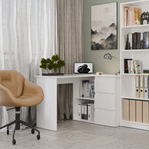 NICEA DROIT Bureau d'angle avec 3 tiroirs