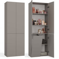 NEL 1K DD - Armoire de salle de bain avec panier à linge