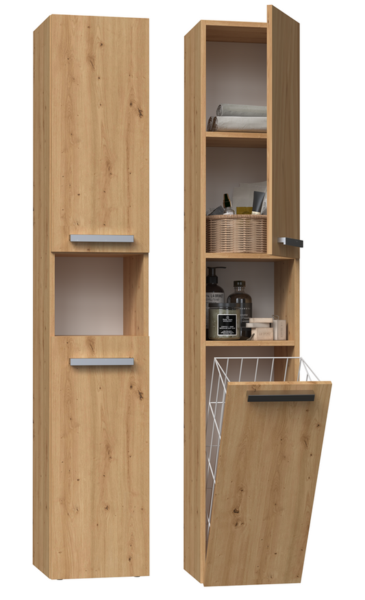HORTI - Meuble salle de bain avec panier à linge