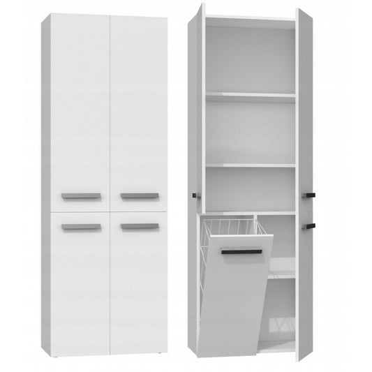 RORY - Armoire de salle de bain avec panier à linge