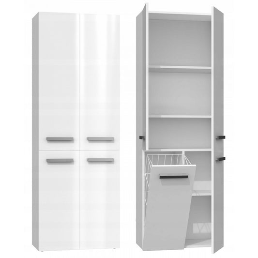 RORY - Armoire de salle de bain avec panier à linge