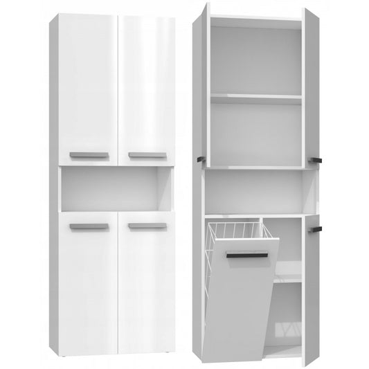 GLAZE - Armoire de salle de bain avec panier à linge
