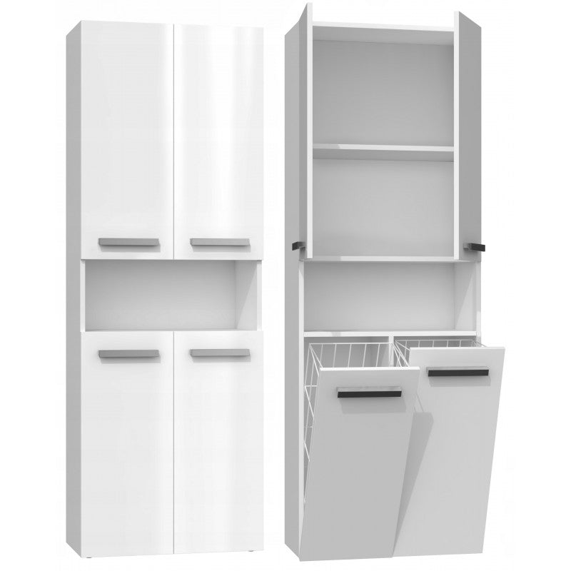 NEL 2K DK - Armoire de salle de bain 2 paniers à linge