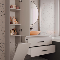 NEL - meuble de salle de bain 2 tiroirs 80cm