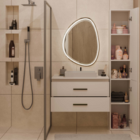 NEL - meuble de salle de bain 2 tiroirs 80cm