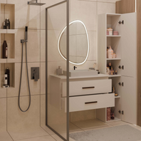 NEL - meuble de salle de bain 2 tiroirs 80cm