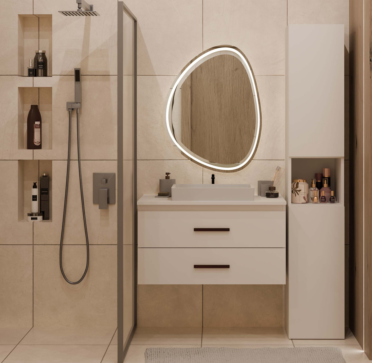 NEL - meuble de salle de bain 2 tiroirs 80cm