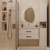 NEL - meuble de salle de bain 2 tiroirs 80cm