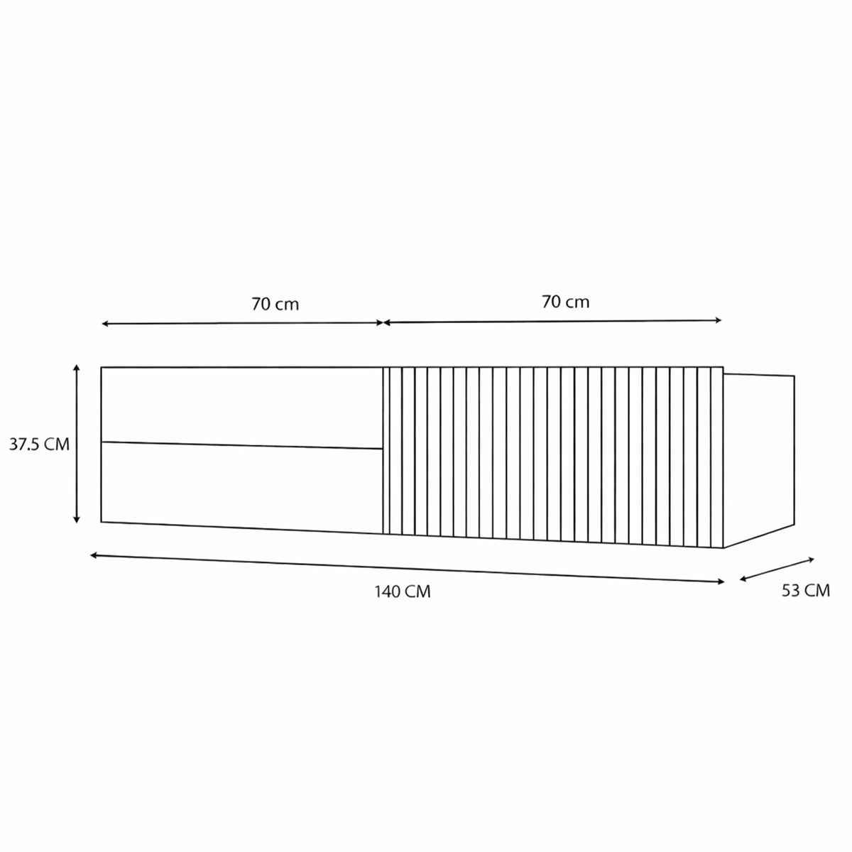 TIGO - meuble de salle de bain 2 tiroirs sans vasque