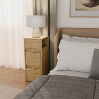 YORK - Table de chevet à 2 tiroirs pour chambre à coucher